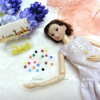 NDB001YEW Doll Dress DIY Craft Tiny Button Round 4mm S Yellow NDB001YEW Doll Dress DIY Craft Tiny Button Round 4mm S Yellow
